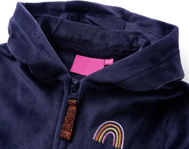 Immagine prodotto VidaXL Giacca con cappuccio da bambino blu navy 116,Materiale: 94 % poliestere (116)