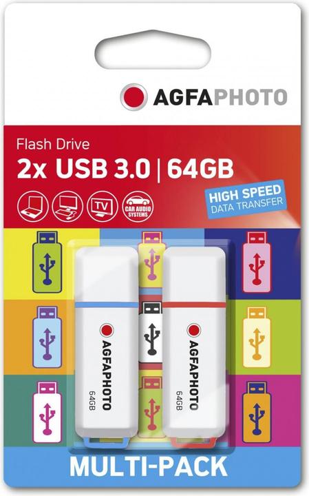 AGFAPHOTO USB 3.2 Gen 1 64GB Color Mix MP2 (64 GB, USB 3.2)