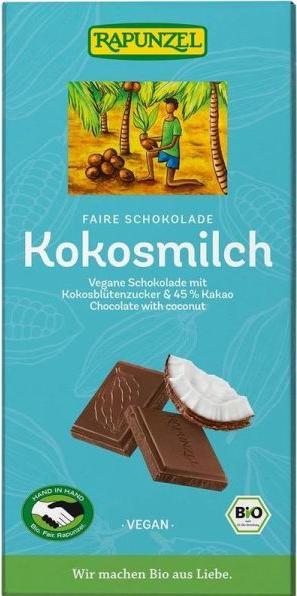 Produktbild Rapunzel Kokosmilch vegane Schokolade Bio (80 g)