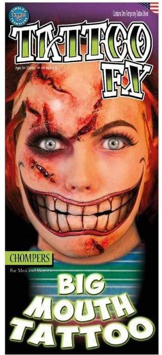Actual product image Chaks Adhesive tattoo giant laughing mouth, vicious man