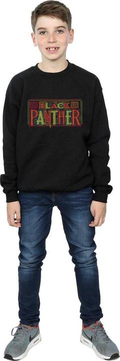 Actual product image Boys Black Panther Tribal Logo Sweatshirt (152, 158)