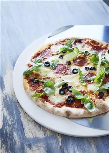 Actual product image Dangrill BBQ pizza stone, round, with aluminium plate, 38cm