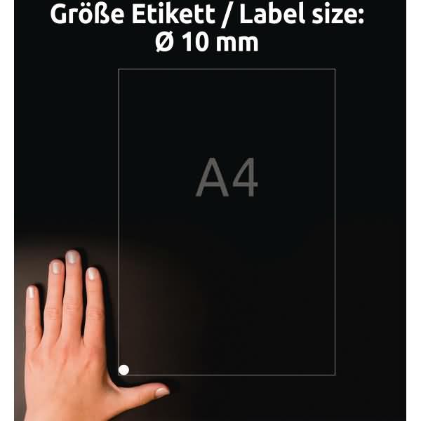 Image du produit Avery Zweckform Étiquettes d'identification, diamètre : 10 mm blanc, rond, réutilisables, papier vierge