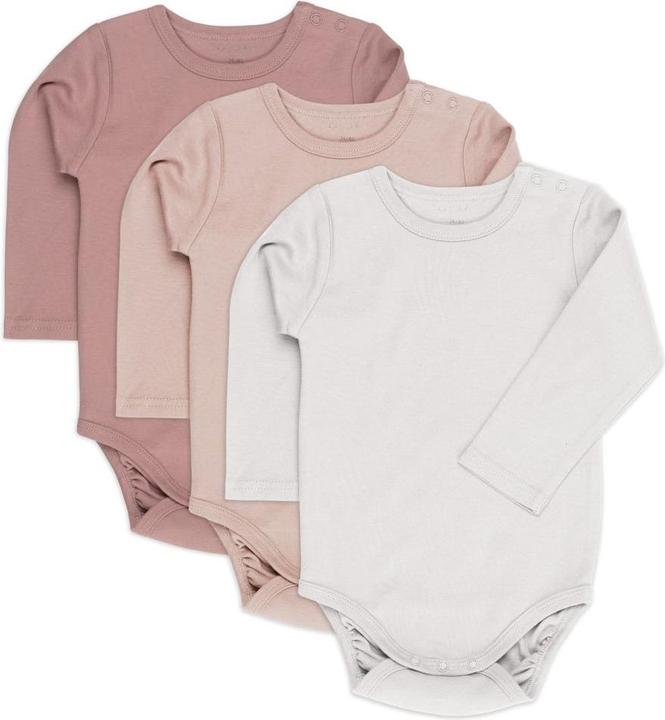 La Loona LaLoona Baby-Bodys & Wickelbodys Body Langarm 3er Pack - Rose -