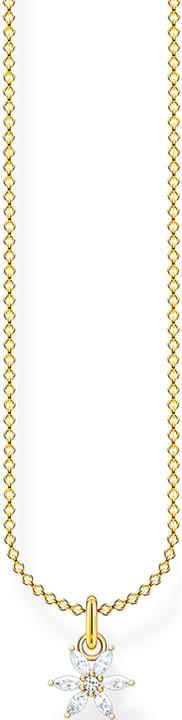 Actual product image Thomas Sabo Chain flower white stones (Gold plated, With stone(s), 925 silver, 45 cm)