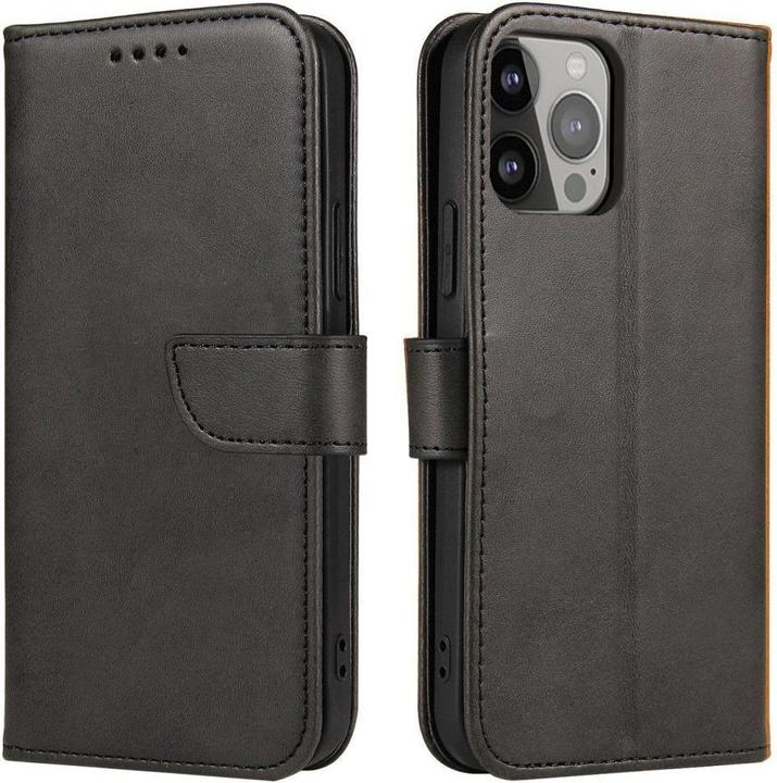 Hurtel Magnet Case for Motorola Moto E32 cover with flip wallet stand black (Motorola Moto E32)
