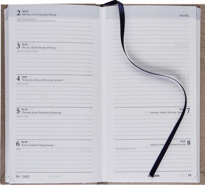 Actual product image Brepols Agenda Notavision Dubl. 2025 26.3.1483 1W/2S green ML 9x16cm (9 x 16 cm, Dutch)