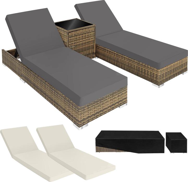 Actual product image tectake Sun loungers rattan (184 cm)
