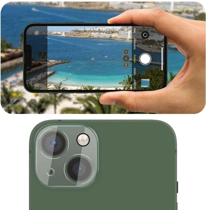 Actual product image Bigben Connected Rear camera film, camera glass, 9H+ hardness (1 Piece, Apple iPhone 13)