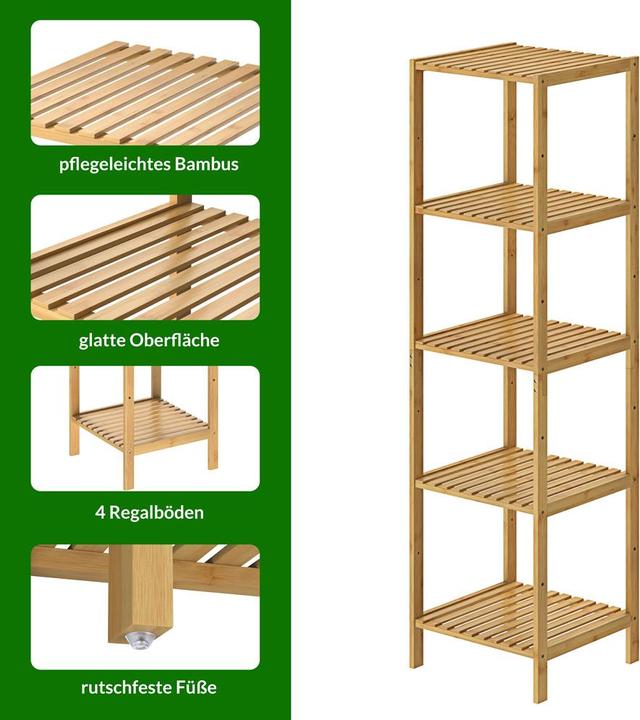 Produktbild Casaria Standregal (140 x 33 x 33 cm)