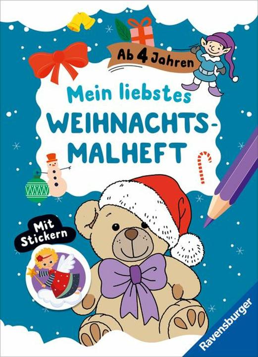 Image du produit Ravensburger Mon cahier de coloriage de Noël préféré avec autocollants 4 ans et plus