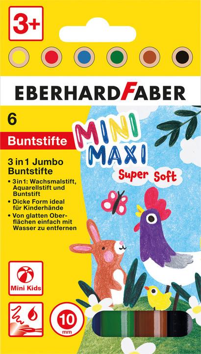 Actual product image EberhardFaber Colored pencils Jumbo MiniMaxi 6 pieces (Mixed Colour, 6 x)