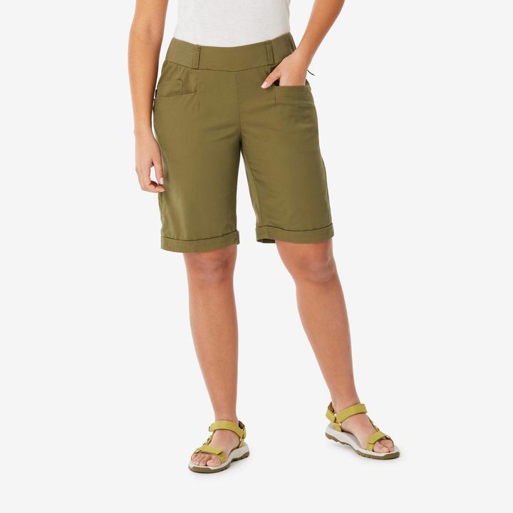 Quechua Bermudashorts Damen Wandern - NH500 grün