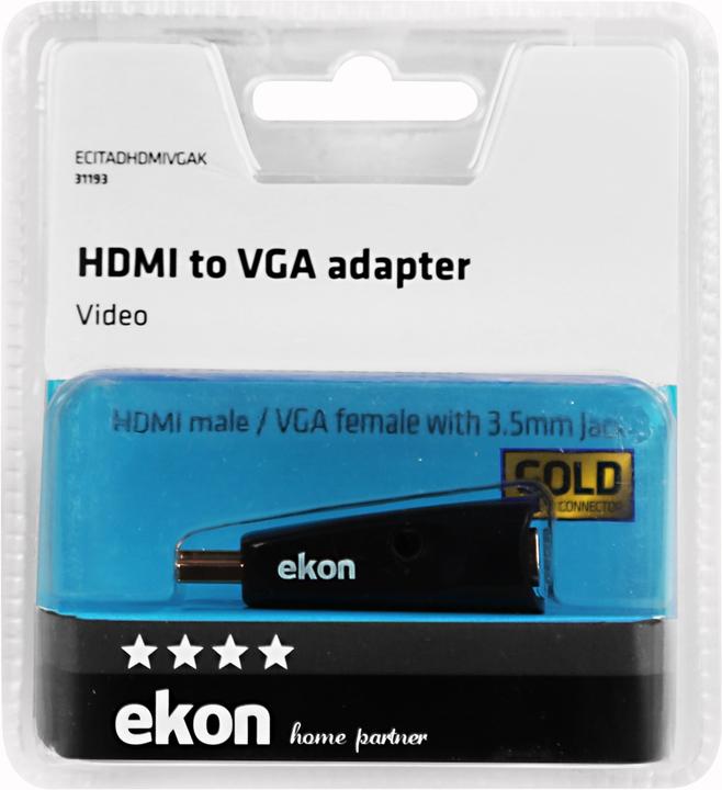 Actual product image Ekon 3.5mm Klinke| HDMI (Typ A) — VGA (HDMI)
