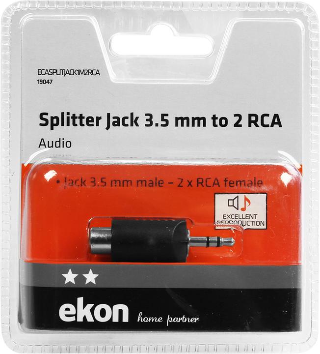 Produktbild Ekon Male audio jack splitter to two RCA female (Audio Splitter)