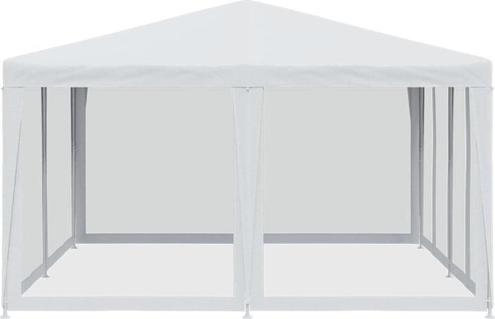 Actual product image VidaXL Partyzelt Pavillon Festzelt mit 8 Mesh-Seitenteilen Weiss 4x4m HDPE (400 cm, 400 cm)