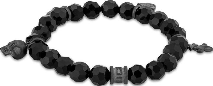 Police Rebel Charm Armband (18 cm, Edelstahl, Perle)