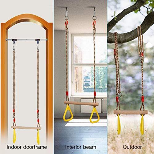 Immagine prodotto Pellor Altalena multifunzionale per bambini in legno a trapezio