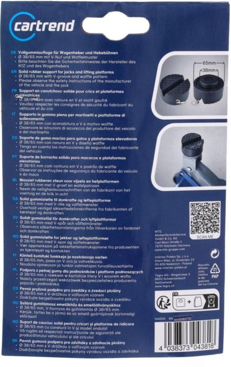 Actual product image Cartrend Rubber support for jack