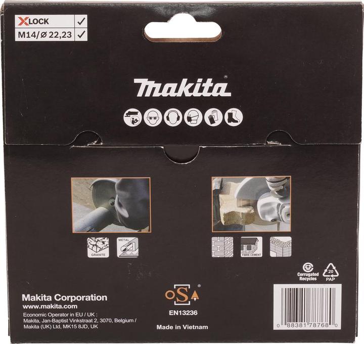 Actual product image Makita Diamond cutting disc cutting hole 22.23mm X-LOCK Rescue 125mm E-19738