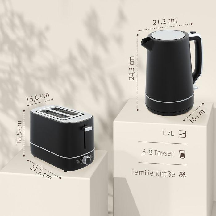 Actual product image Swisshandel24 Wasserkocher Toaster Set Frühstück-Set mit 1,7L Wasserkocher, 2 Scheiben Toaster (1.70 l)