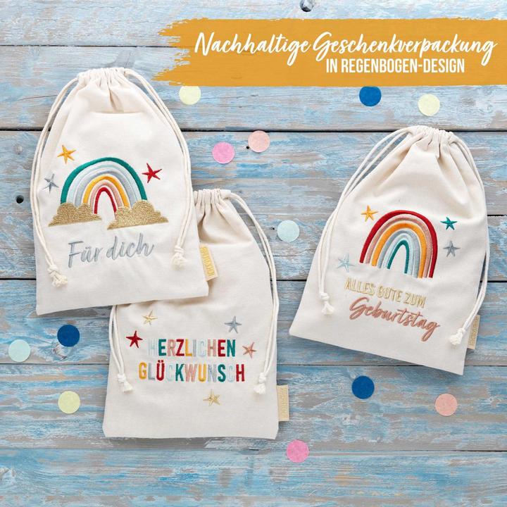 Image du produit Papierdrachen Sacs en toile Anniversaire Arc-en-ciel Set 3 pièces (Pochette cadeau, 3 x)