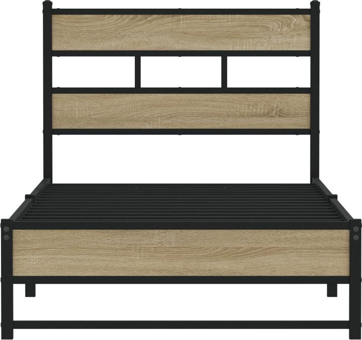 Image du produit VidaXL Lit métallique Lit sommier à lattes Cadre de lit double sans matelas 140x200cm (140 x 200)