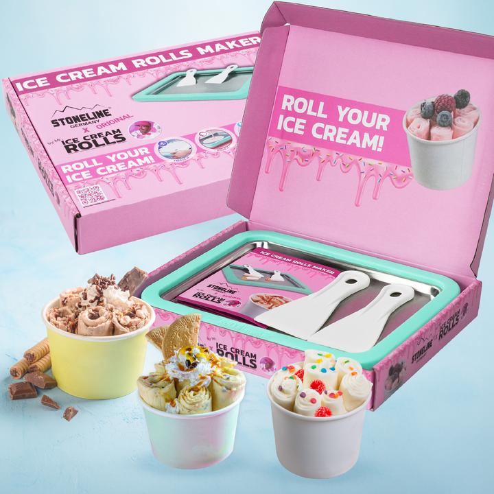 Produktbild Stoneline Ice Cream Rolls Maker, Eisplatte für Hausgemachte Eiscreme | Mint (CH-Stecker)