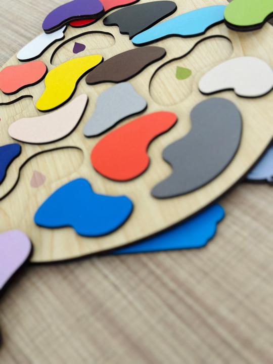 Image du produit Activity Board Puzzle palette en bois coloré, jouet éducatif pour enfants, cadeau idéal pour les tout-petits