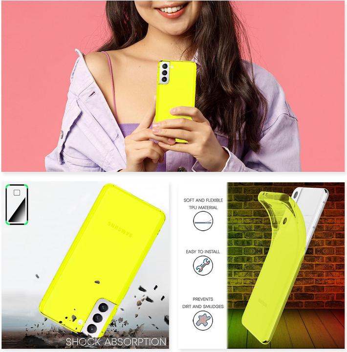 Actual product image Nalia Clear Neon Cell Phone Case (Samsung Galaxy S21)