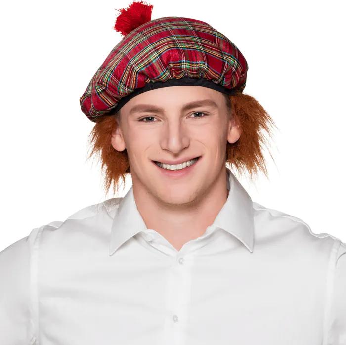 Image du produit Fasnacht Bonnet l'ecossais avec des cheveux