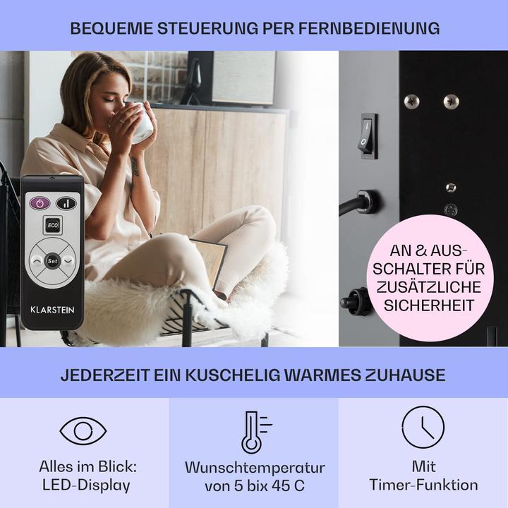 Produktbild Klarstein Elektroheizung mit Bodenrollen (1000 W) (1000 W)