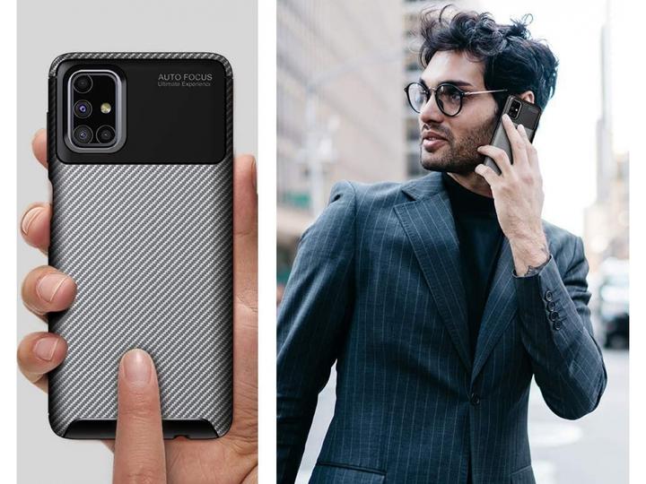 Produktbild Screenguard Samsung Galaxy M51 Hülle Carbon Design TPU Case (Samsung Galaxy M51)