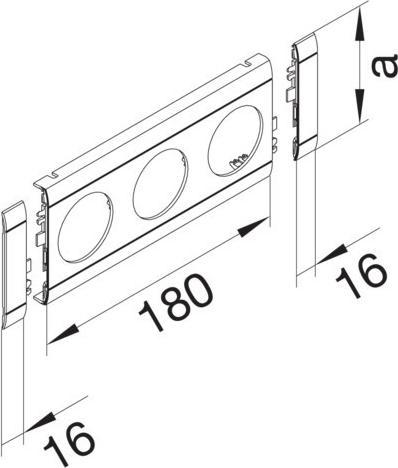 Actual product image Hager GB080307035 Cover 3-fold socket outlet hfr OT 80 lgrey