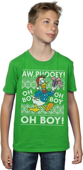 Actual product image Disney Boys Donald Duck Christmas Fair Isle T-Shirt (128)