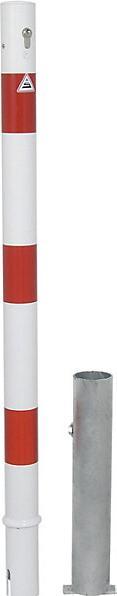 Actual product image kaiserkraft Barrier post, Ø 60 mm, white / red