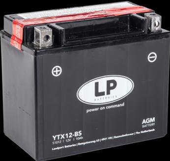 Produktbild Landport Motorradbatterie AGM YTX12-BS 12V 10Ah (12 V, 10 Ah, 150 A)