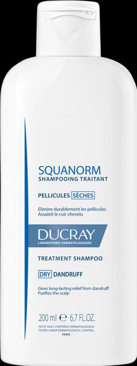 Ducray Squanorm Shampoo gegen trockene Schuppen (200 ml, Flüssiges Shampoo)