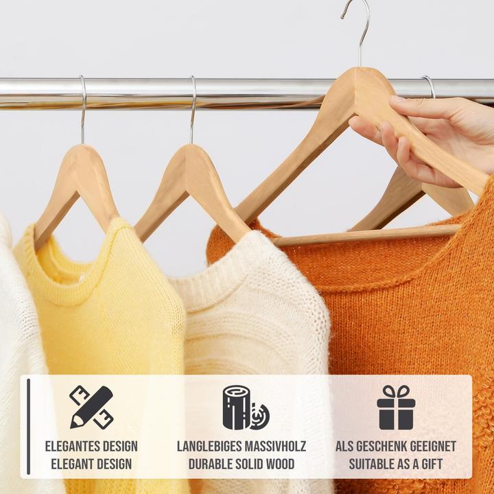 Actual product image Jago Clothes hanger wood 100 pieces nature (100 x)