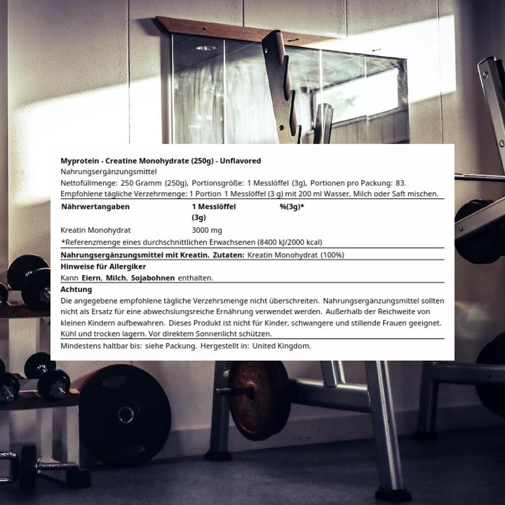 Actual product image MyProtein Creatine Monohydrate (250G bag) (1 Piece, Powder, 250 g)