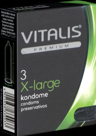 Immagine prodotto Vitalis PREMIUM "X-Large" 3 preservativi extra lunghi con un po' più di circonferenza (3 pz.)