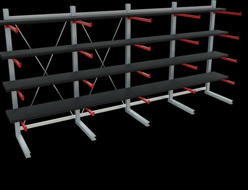 Produktbild Schulte Lagertechnik K 6000 Kragarm-Grundregal 5 Ständer - 1-seitig