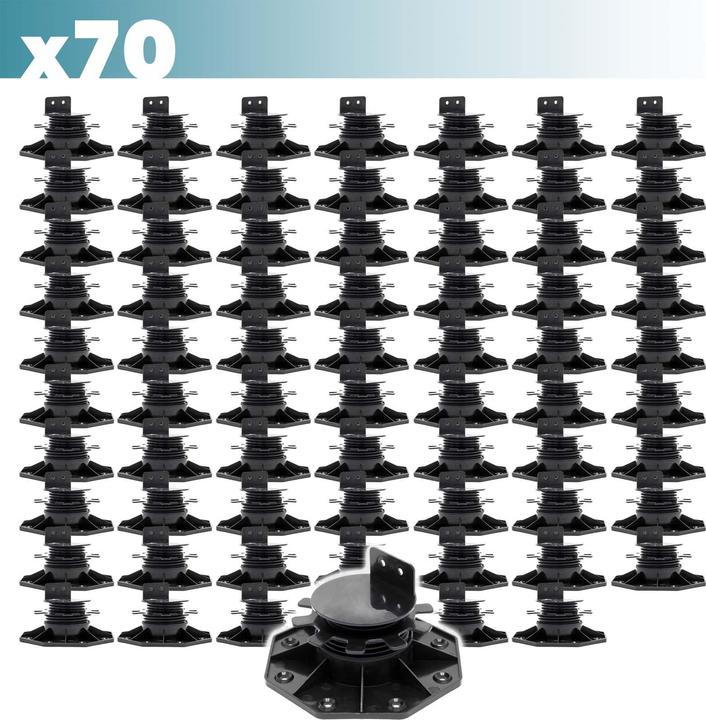 Immagine prodotto XPOtool Set di 70 piedini di supporto per angoli con portata di 2700 kg Regolabile in altezza 33-64 mm (70 x)