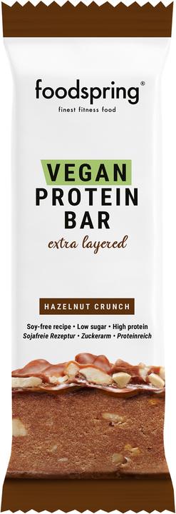 Actual product image Foodspring Vegan Protein Bar Extra layered (Hazelnut Crunch, 12 pcs., 540 g)