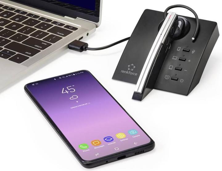 Produktbild Renkforce Bluetooth-Headset mit Ladestation (ANC, 4.50 h, Kabellos)