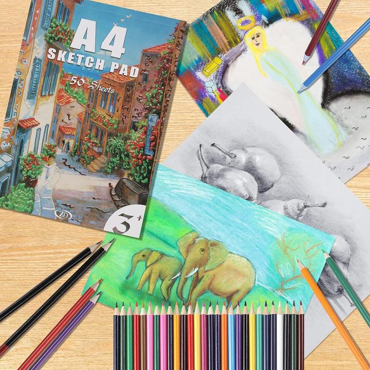 Actual product image Zezirdas 146-piece children's colouring set incl. storage case and sketchbook