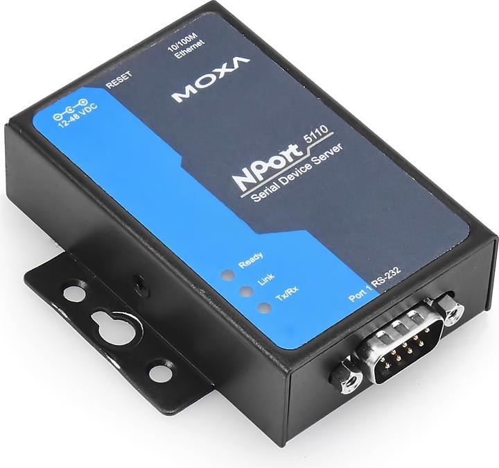 Moxa NPort 5110, Ethernet Serial Deviceserver (1-Port RS-232) (RJ45, RJ45 (1x))