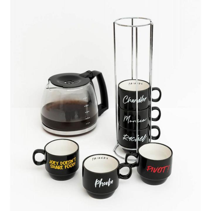 Immagine prodotto Friends - Set di tazze in ceramica con supporto 150 ml 6 pezzi. (150 ml, 6 x)