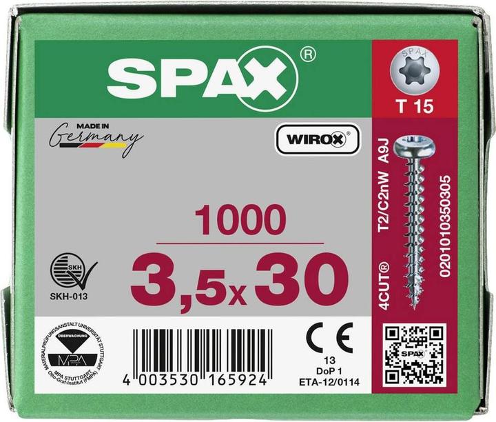 Image du produit Spax Vis pour panneaux d'aggloméré PH T15 3,5x30 mm (1000 Vis par pièce)
