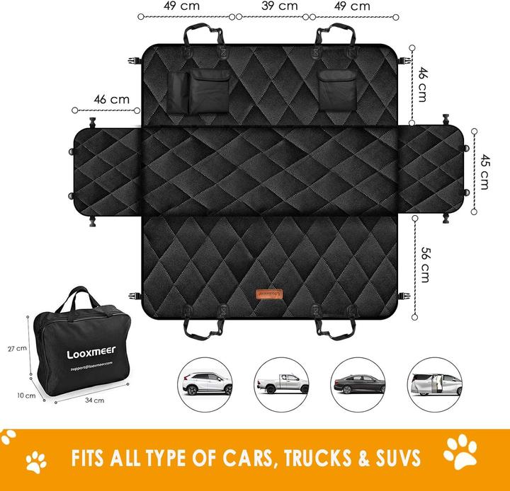 Actual product image Looxmeer Dogs Car Seat Cover (Black)